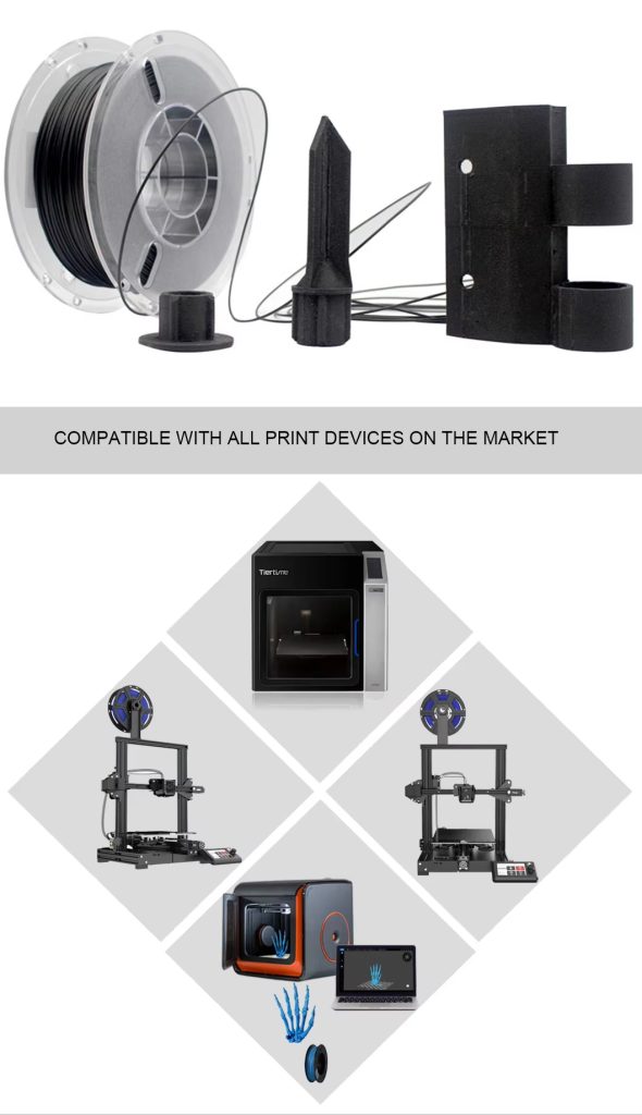 pa6 cf filament koolstofvezel versterkt nylon 6 | 1,75mm & 2,85mm | engineering grade 3d printer filament