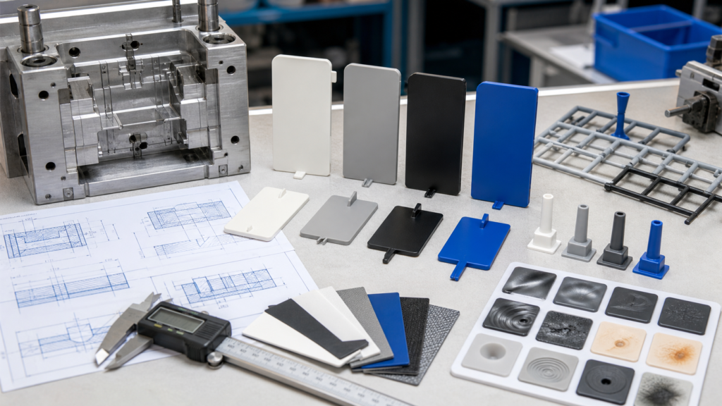 Injection molded plastic part gate design review with mold insert runner samples gate types and defect tiles