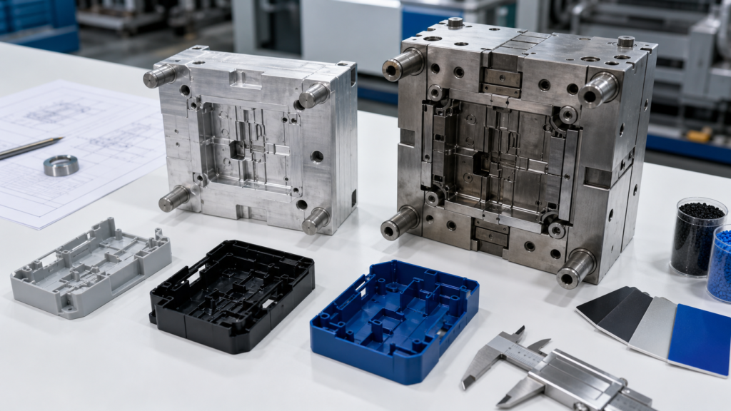 Vergelijking tussen snelle gereedschapsbouw en productiegereedschapsbouw: aluminium prototypematrijzen versus productiematrijzen van matrijsstaal en gegoten kunststofonderdelen
